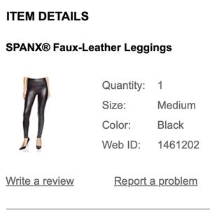 SPANX Faux Leather Leggings
